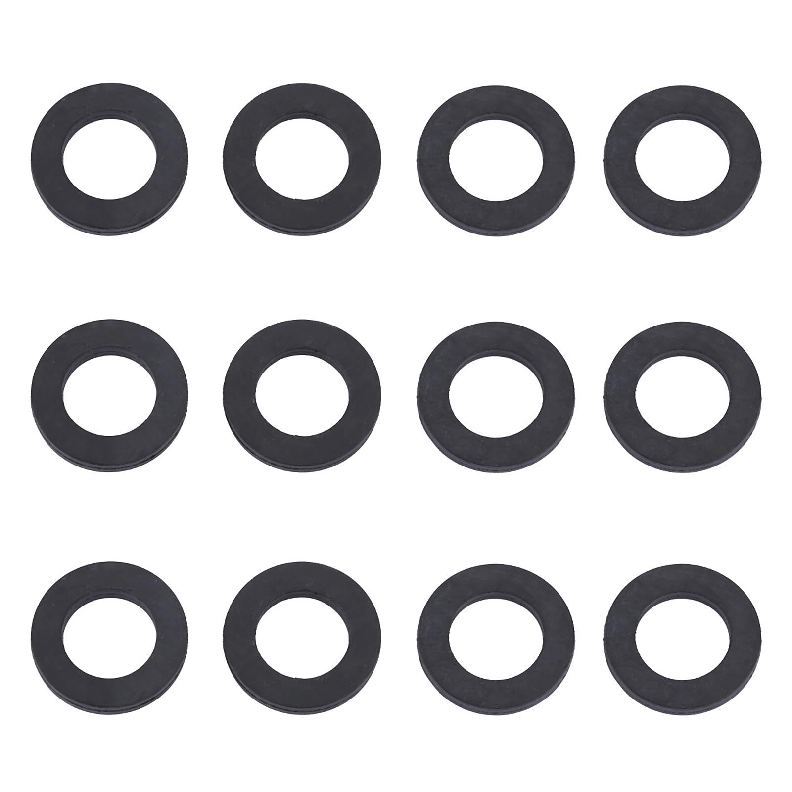 12PCS Black Rubber Gasket, Flat Gasket, Round Spacer Washers Assortment, Faucet Water Pipe Hose Washers Rubber Washer Seal Ring Replacement(3/4")