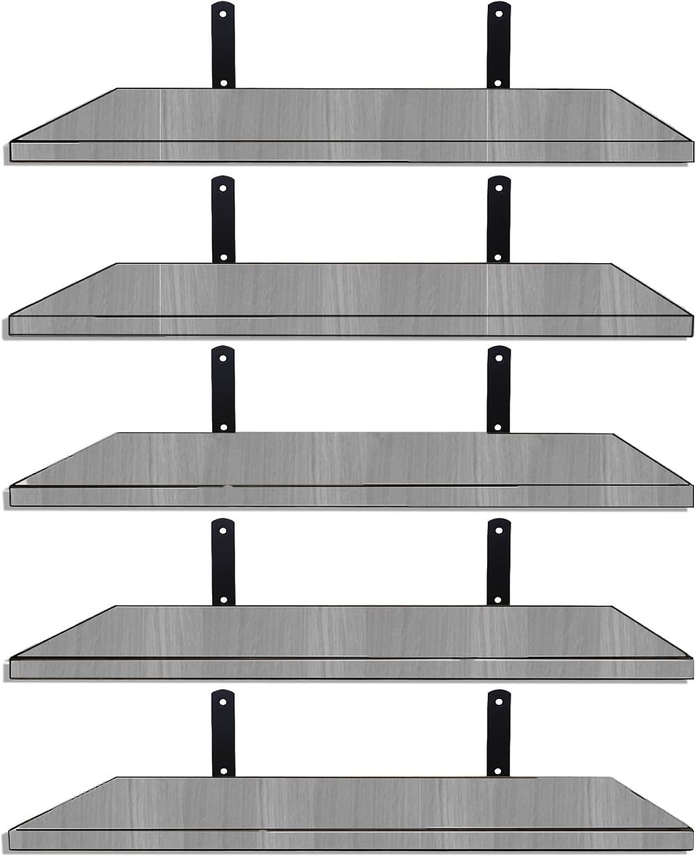 Mardili Shelves Wood Wall Mounted Shelf Rustic Gray Set of 5