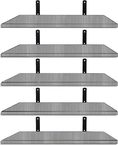 Mardili Shelves Wood Wall Mounted Shelf Rustic Gray Set of 5