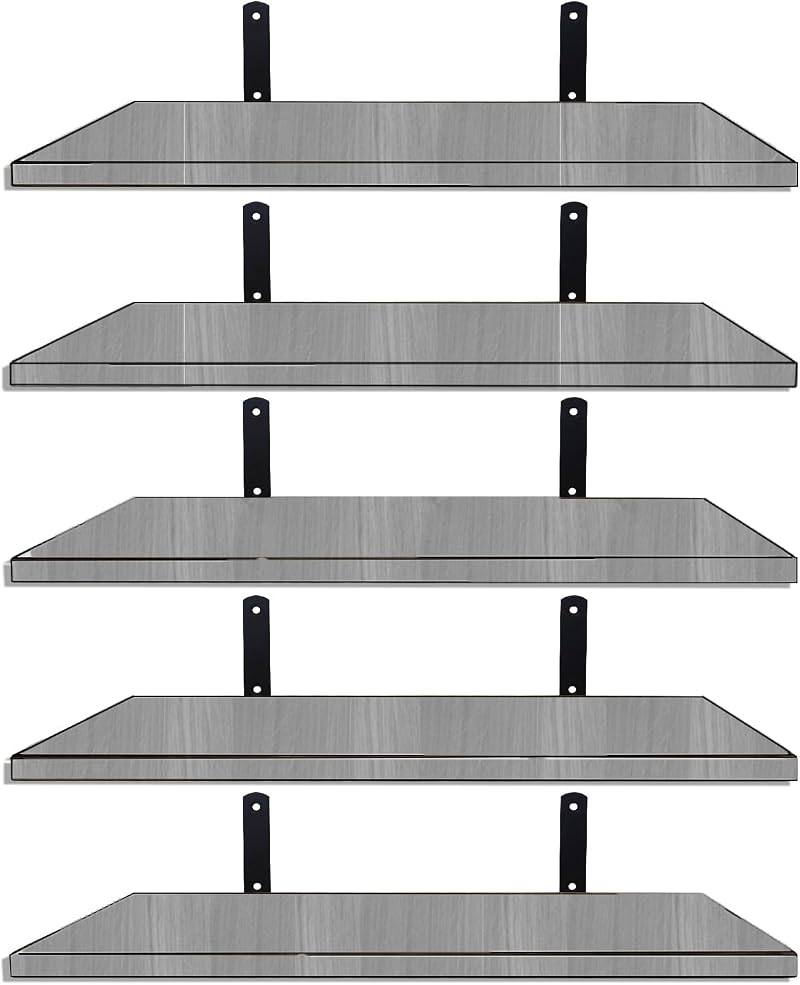 Mardili Shelves Wood Wall Mounted Shelf Rustic Gray Set of 5
