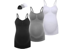 HOFISH Support Nursing Tank Tops for Breastfeeding, Comfort Stretch Maternity Camisoles with Built in Bra