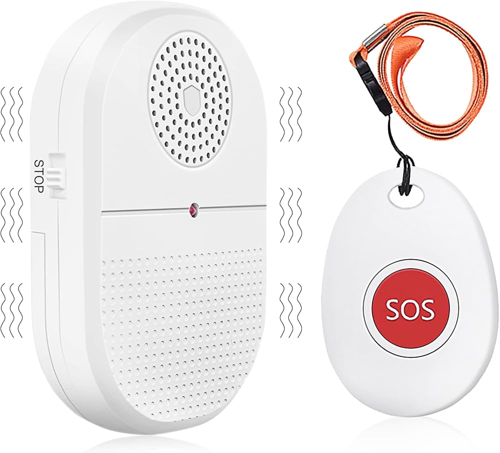 DAYTECH Personal Alarm Elderly Wireless Pager Vibration Caregiver Emergency