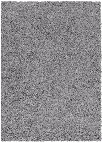Diagona Designs Solid Shag Area Rug, Era Collection Contemporary, Gray