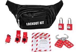 WISAMIC Lockout Tagout Kit Electrical Loto - Lock Out Picking Training Kits for OSHA Compliance, Big Easy Lock Out Tag Out Set with Lockout Tags, Breaker Lockouts, Safety Padlocks, Lockout Hasp, Pocket Bag