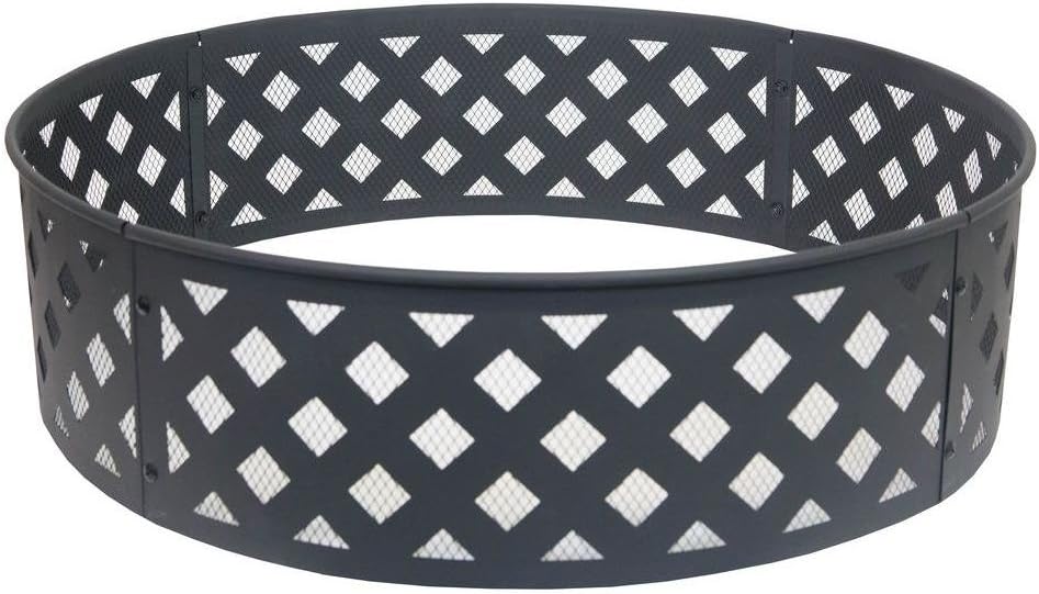 Amazon Com Hampton Bay 30 In Steel Fire Ring With Lattice Pattern Garden Outdoor
