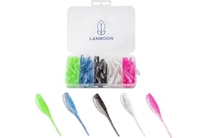 LANMOON 100pcs Crappie Lures Kit, Crappie Jig Heads and Crappie Baits Soft Plastic Fishing Lures for Crappie