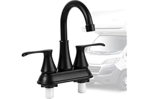 JAKARDA 4 inch RV Bathroom Faucet, RV Bathroom Sink Faucet Replacement for Campers, RV, Motorhome, Travel Trailer, Boat (Black)