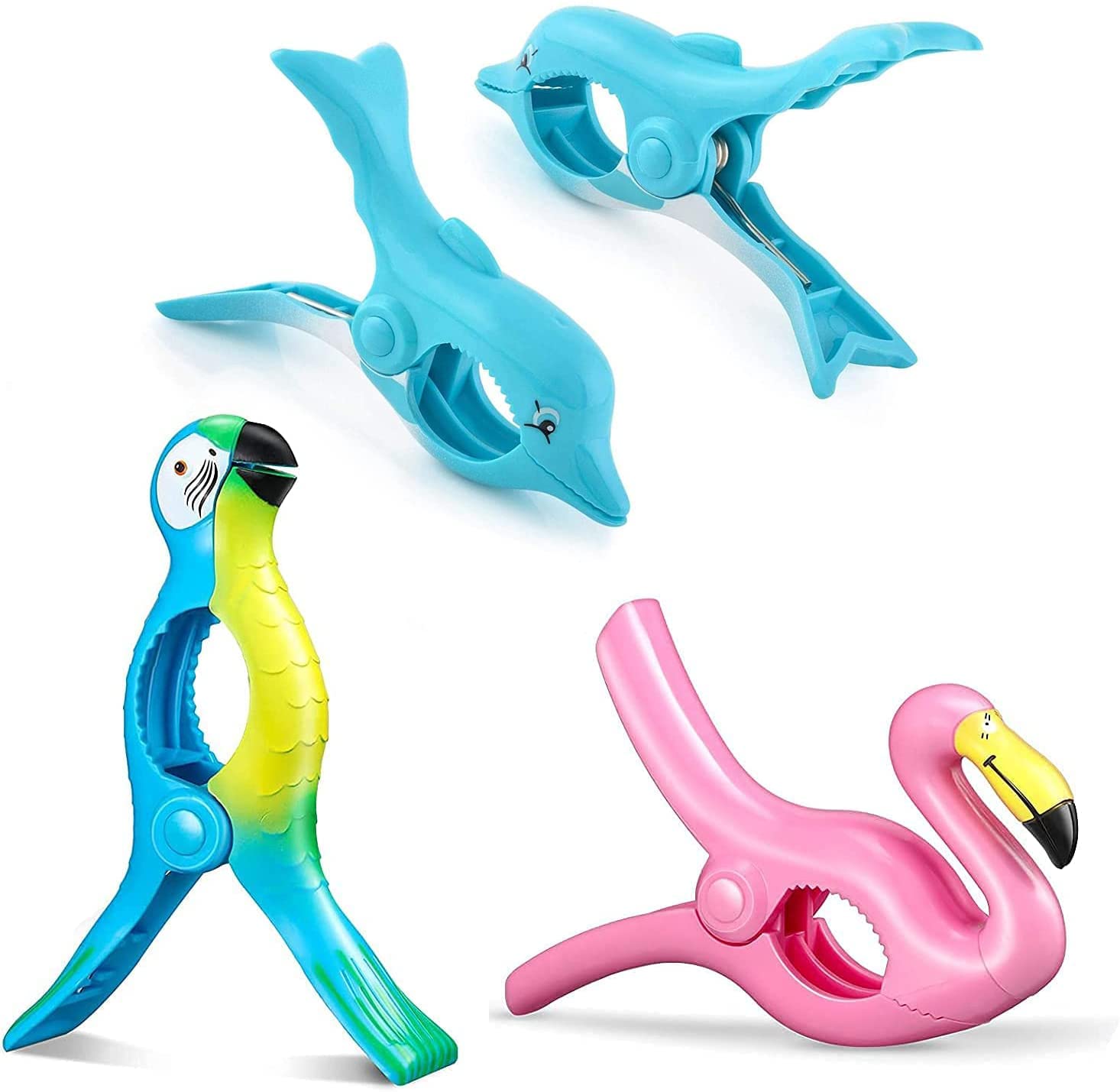 6PCS Beach Towel Clips Outdoor Fashion Style Flamingo Towel Holders for Beach Chairs Pool Fence During Your Cruise-Beach Vacation Essentials to Keep Your Cloth or Towel from Blowing