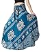B BANGKOK PANTS Women's Hippie Long Skirt Elephant Print (Green Elephant, One Size)