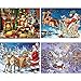 Topus 4 Pack 5D DIY Diamond Painting Kits Santa Claus Full Drill Rhinestone Embroidery Cross Stitch Painting for Christmas Home Decor