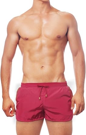 maroon swim shorts