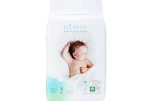 ECO BOOM Diapers, Baby Bamboo Viscose Diapers, Eco-Friendly Natural Soft Disposable Nappies for Infant, Size 5 Suitable for 26lb+ (Extre Large - 62 Count)