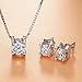 EleQueen 925 Sterling Silver 0.7 Carat Solitaire Round CZ Y-Necklaces Stud Earrings Sets for Wedding Bride Clear