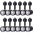 mirrea 12 Pack LED Track Lighting Heads Compatible with Single Circuit H Type Rail Ceiling Spotlight for Accent Task Wall Art Exhibition Lighting 6.5W 3000K Warm White 24° Black Painted