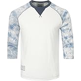 ZIMEGO Mens 3/4 Long Sleeve Modern Fit Contrast Raglan Casual Crew Neck T-Shirts
