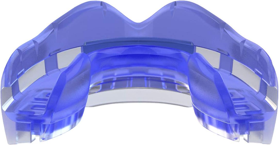 SAFEJAWZ Mouthguard for Braces, One Size Re-Mouldable Mouth Guard with Case for Boxing, Basketball, Football, MMA, Lacrosse, Hockey and All Contact Sports (Ice Blue) : Sports & Outdoors