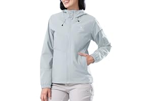 CAMELSPORTS Women's Rain Jacket Lightweight Windbreaker Hooded Raincoat Windproof Coat Shell for Outdoor Hiking