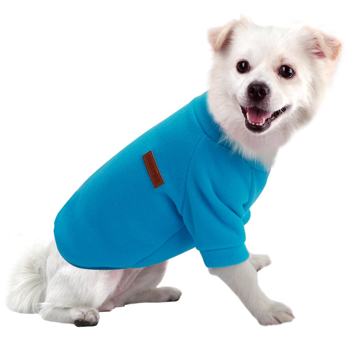 HuaLiSiJi Fleece Dog Jumper Medium Fleece Chihuahua Jumper Dog Hoodie, Elasticity Softness Comfort and Warmth Easy to Take On and Off, Colour Vibrant (Blue, M)