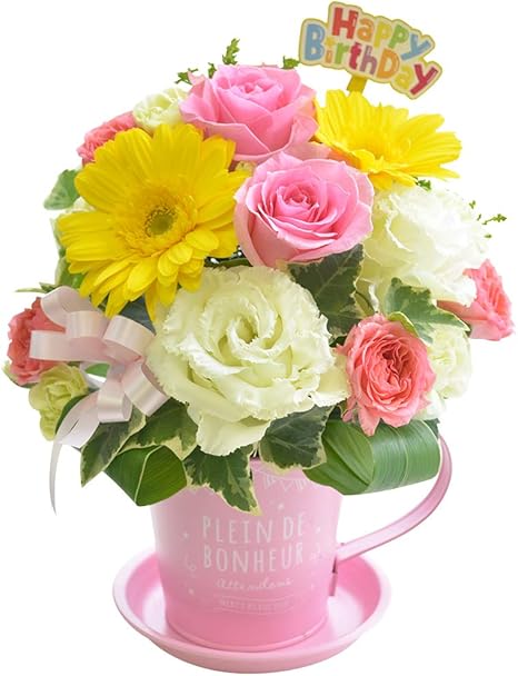 Amazon エルフルール 花 コーヒーカップ バラ ガーベラ アレンジメント 器 ピンク 誕生日ピック付 フラワーアレンジメント オンライン通販 Amazon エルフルール 花 コーヒーカップ バラ ガーベラ アレンジメント 器 ピンク 誕生日ピック付 フラワーアレンジメント オンライン通販