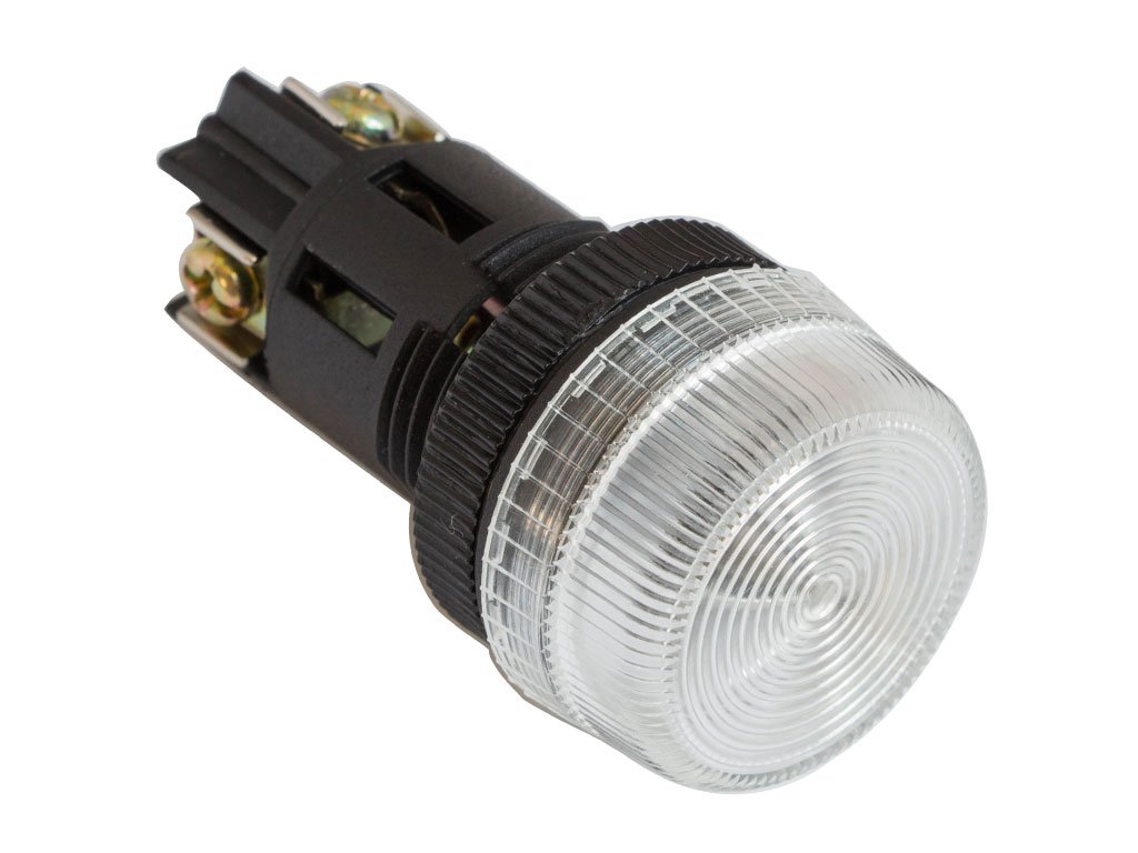 L22 22mm AC LED Pilot Panel Indicator Light 120V White