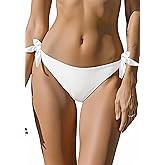 Whalelle Bikini Bottoms for Women Tie Side Bathing Suit Bottom Swimsuit Bottom with Medium Coverage