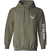 zerogravitee U.S. Air Force Grey Sleeve Print Adult Hooded Sweatshirt