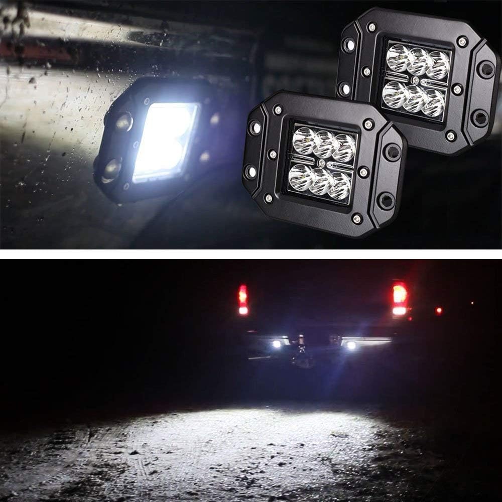 iJDMTOY (2) Dually Flush Mount 24W CREE LED Pod Lights For Truck Jeep Off-Road ATV 4WD 4x4, etc: Automotive