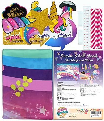 Magical Unicorn Theme Photography Backdrop and Studio Props. Great as Birthday Photo Booth Background - Image 4