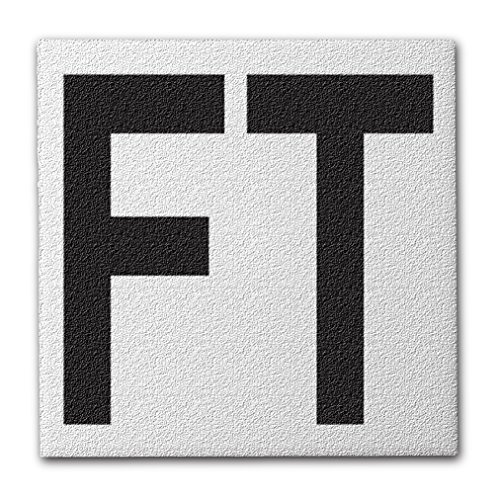 Ceramic Swimming Pool Deck Depth Marker " FT" Abrasive Non-Slip Finish, 5 inch Font
