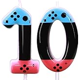 Gaming Candle,Level 10 Number Birthday Cake Candles,10 Birthday Decorations for Boys,10th Birthday Candle Gamepad Birthday Candles,Video Game Controller Themed Kids Birthday Party Supplies(Number 10
