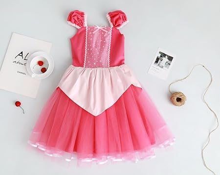 Amazon M243 子供 眠り姫 ワンピース オーロラ姫 キッズ なりきりワンピース コスチューム コスプレ プリンセスドレス 衣装 ドレス ハロウィン プリンセス 仮装 コスプレ衣装 クリスマス 子ども 子供用 ハロウィン衣装 子供ドレス こども 女の子 お姫様 子供服