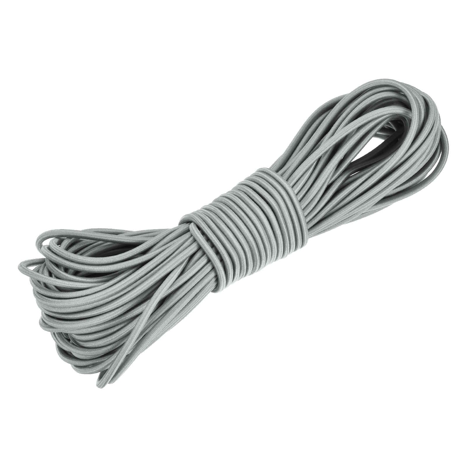 DMiotech 4.8mm Shock Cord, 15 M Grey Bungee Cord Tent Pole Shock Cord Round Elastic Kayak Rope Stretch String Marine Grade Heavy Polyester for DIY Projects Tie Downs