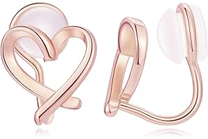 OTXAS Clip On Earrings for Women Cute Heart Earrings Non piercing Clip Earrings for Women Dainty Jewelry for Women