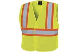 Pioneer Hi Vis 5 Point Tear Away Safety Vest - Adjustable - Poly Mesh Breathable - Hi Vis Yellow/Green