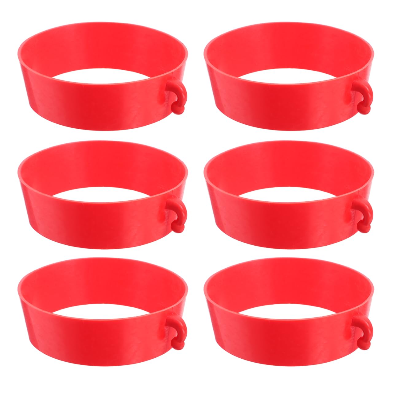 CLISPEED 6Pcs Traffic Cone Chain Connector - Plastic Cone Collar for Safety Barriers - Traffic Connector Kit for Parking Barrier, Warehouse & Construction - Red