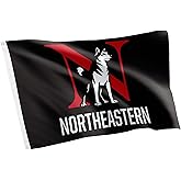 Desert Cactus Northeastern University NU Flag - 3 x 5 Feet Huskies Banner, Indoor/Outdoor Durable Fabric, 100% Polyester Design (Style A)