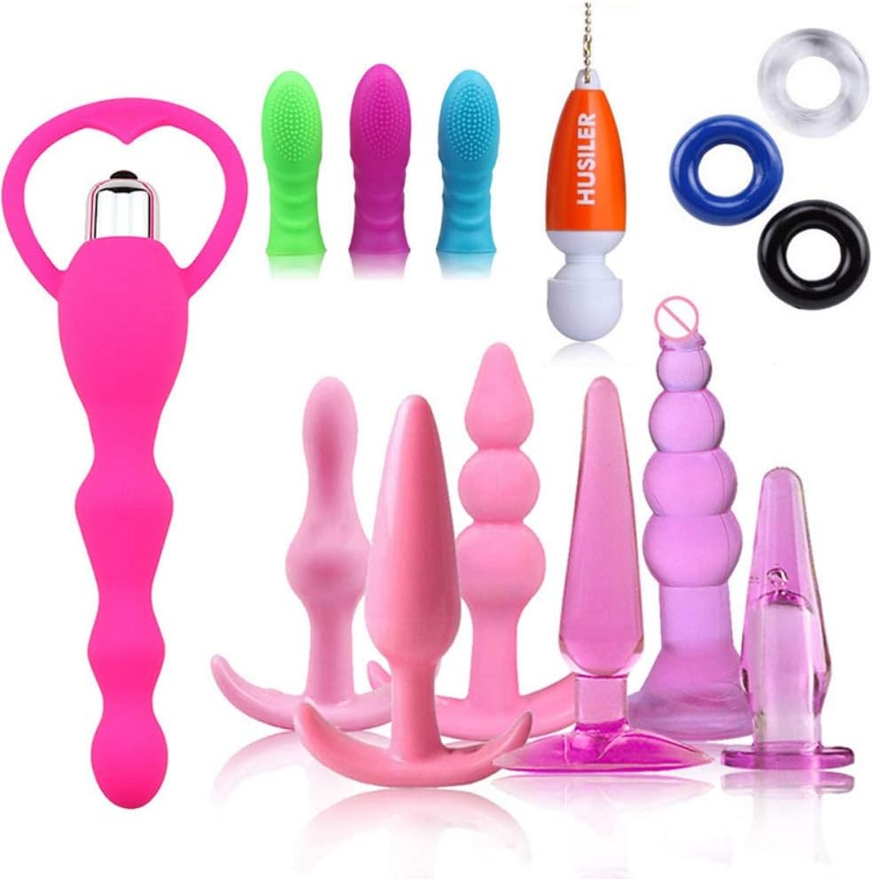 BOENZN 14PCS Amàl Plug Set Soft Silicone Plug Couple Six-Toys for Women Men Beginners