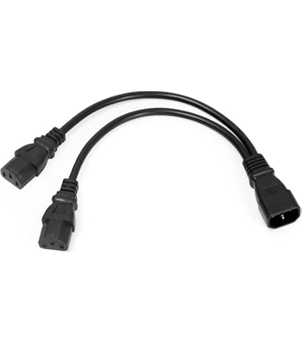 4-Way Y Splitter Power Cord - IEC320 C14 To 4X C13 Female, 3.94ft Cable For PC, Monitor, UPS PDU