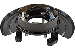 MISIOEK Loaded Parking Brake Backing Plate Assembly Rear Left Driver Side Compatible with 2005-2012 Ford F-250 F-350 Super Du