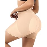 QOU Women Shapewear Shorts Tummy Control Mid Waisted Seamless Body Shaper Girdles Thigh Slimmer Nude