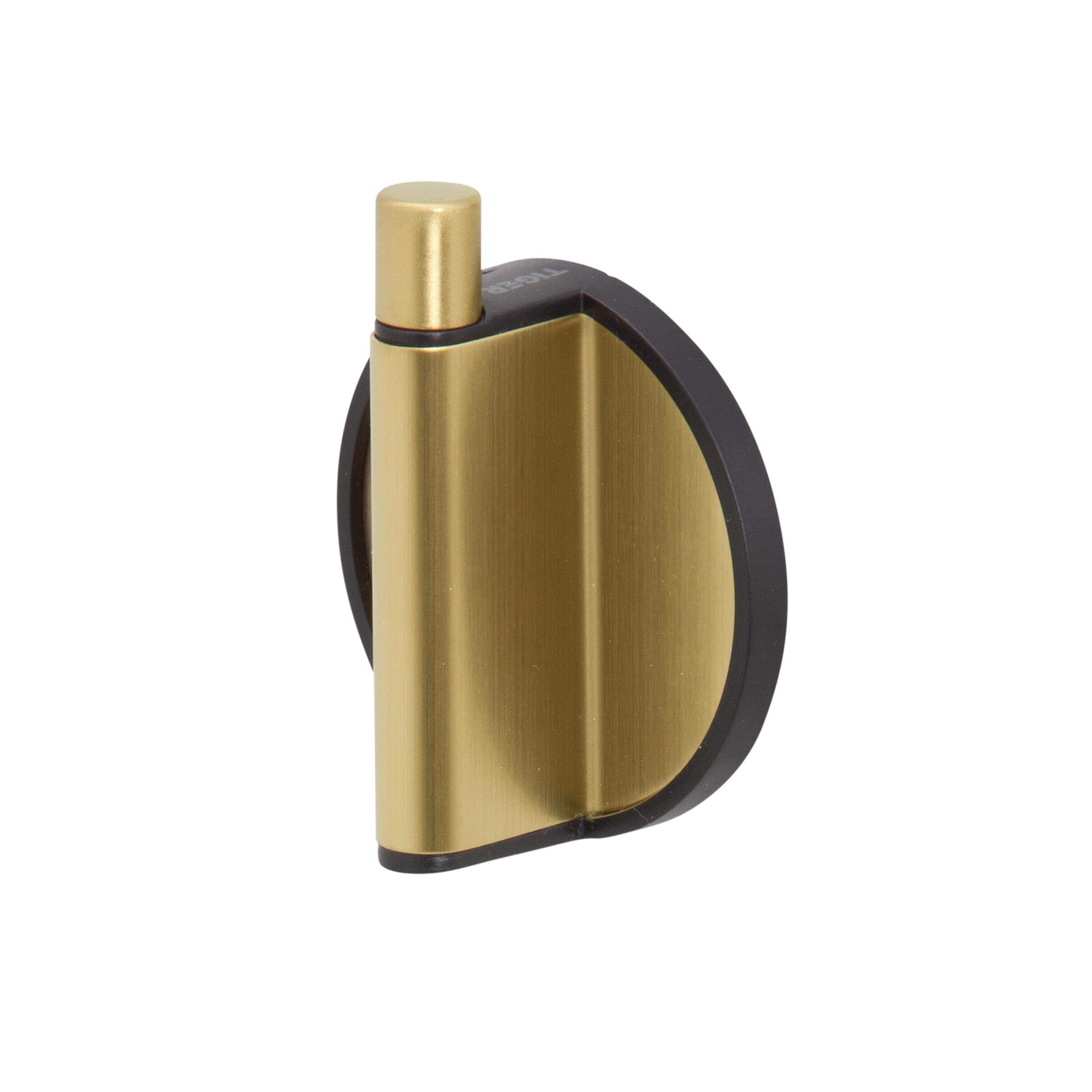 Tiger Tune, Towel hook Brushed brass/Black, 25x54x65mm