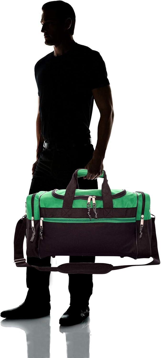  | 17" Blank Duffle Bag Duffel Bag Travel Size Sports Durable Gym Bag (Green) | Sports Duffels