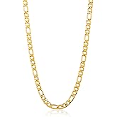 Invicta Jewelry Men's Polished Figaro Chain Stainless Steel Necklace (8mm) - 24"