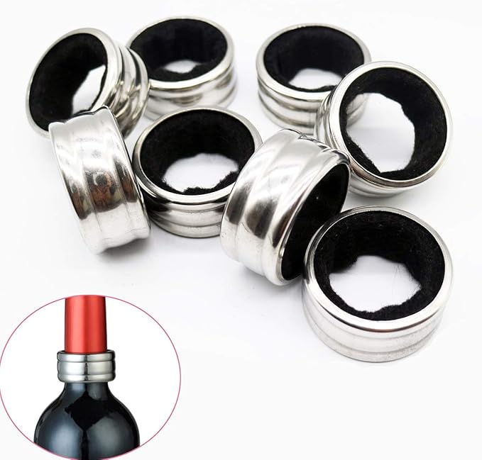 Luckycivia 20 PACK Stainless Steel Wine Bottle Drip Collar