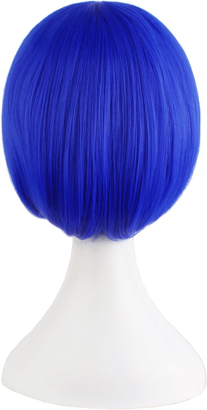 MapofBeauty 12"/30cm Short Straight Side Bangs Wig (Navy Blue), 30 cm (Pack of 1) - Image 3