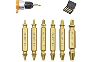 AHYBZN Gold Damaged Screw Extractor Kit and Stripped Screw Extractor Set Easily and Quickly Remove Common Sizes of Damaged, Broken or Stripped Screws – Set of 6 Pcs HSS 4341 Material (Gold)