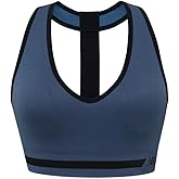 New Balance Seamless Wirefree V-Neck, T-Back Racer Sports Bra with Allover Texture