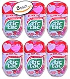 Tic Tac Valentine Be Mine Mix Wild Cherry & Strawberry Flavors Cute Messages on Every Mint (6)
