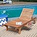 Coral Coast Bellora Acacia Chaise Lounger with Pullout Table
