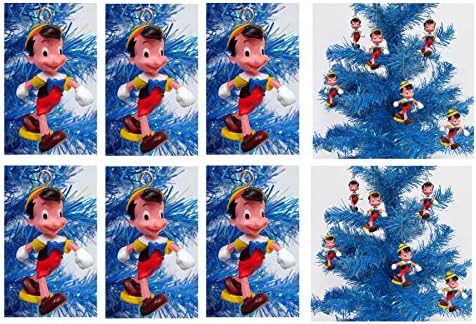 PINOCCHIO Holiday Christmas Ornament Set - Unique Shatterproof Plastic Design